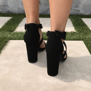 Lover's Lane Strap Heels in Black - Dainty Hooligan