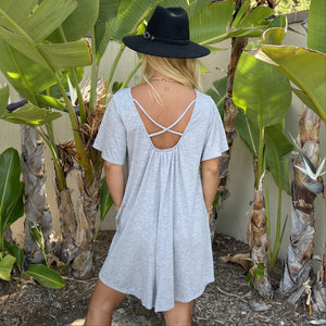 Passing By Heather Grey Short Sleeve Jersey Dress - Dainty Hooligan