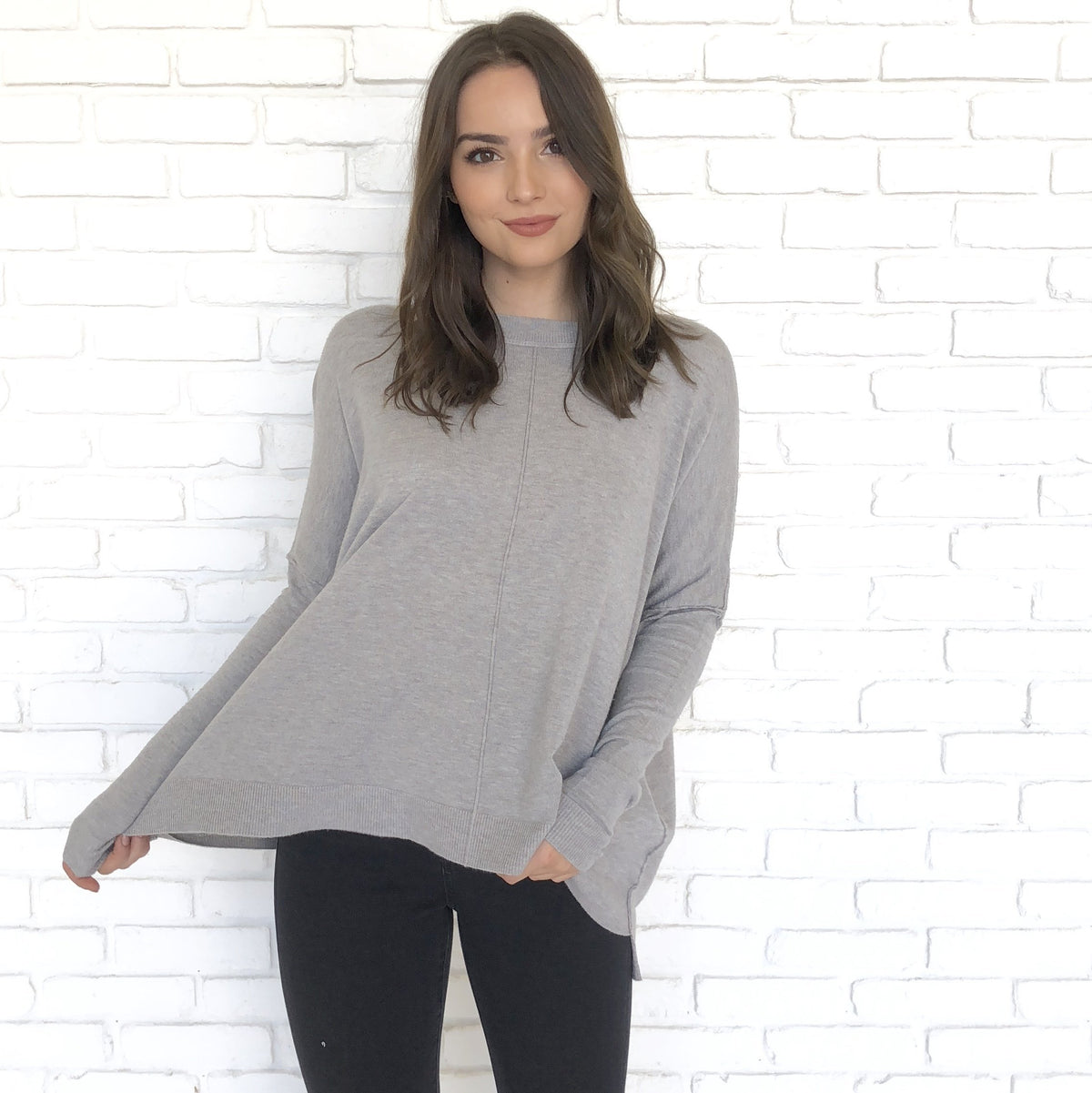 Soft To The Touch Grey Sweater - Dainty Hooligan