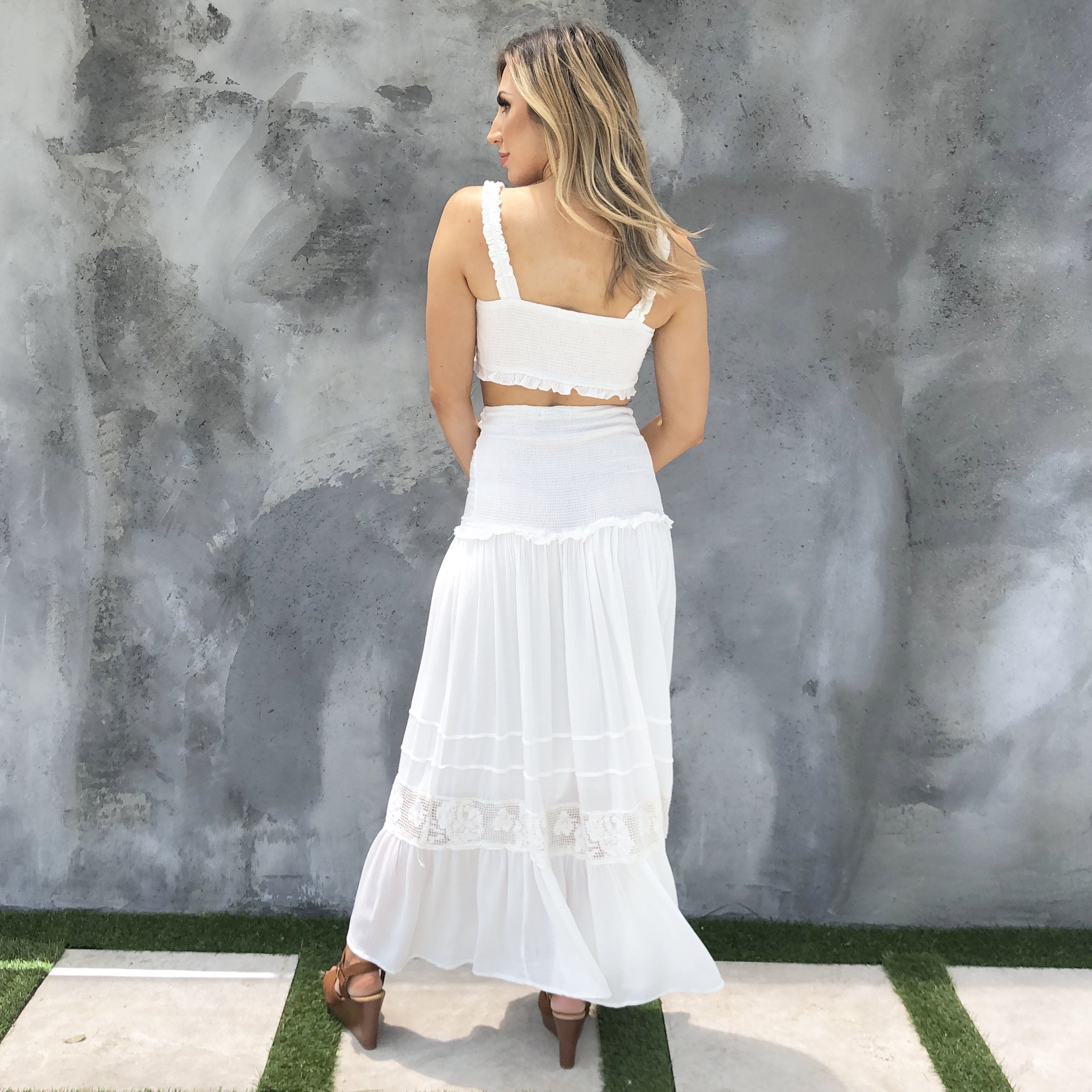 Pure Passion Ivory Crochet Maxi Set - Dainty Hooligan