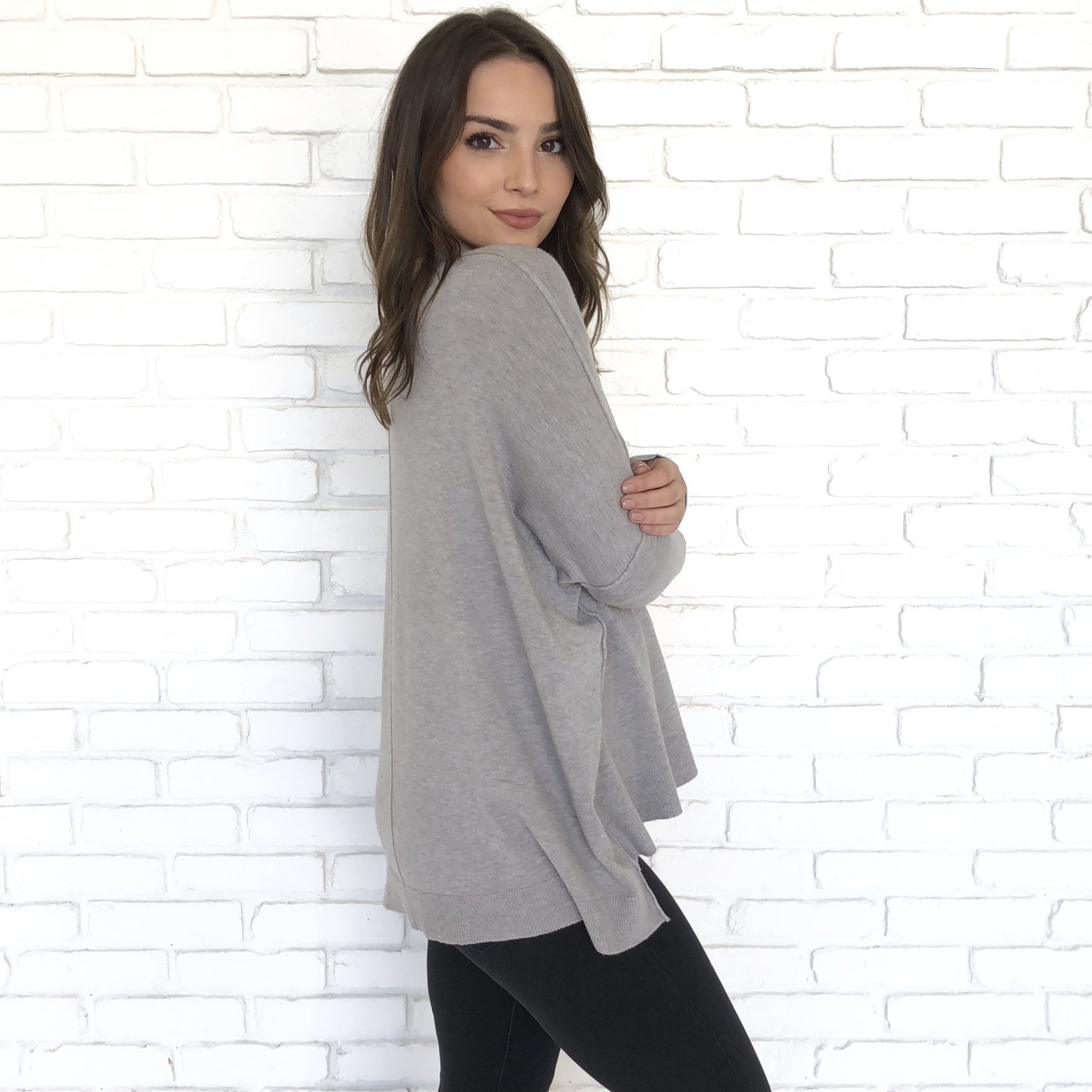 Soft To The Touch Grey Sweater - Dainty Hooligan
