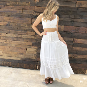 Pure Passion Ivory Crochet Maxi Set - Dainty Hooligan