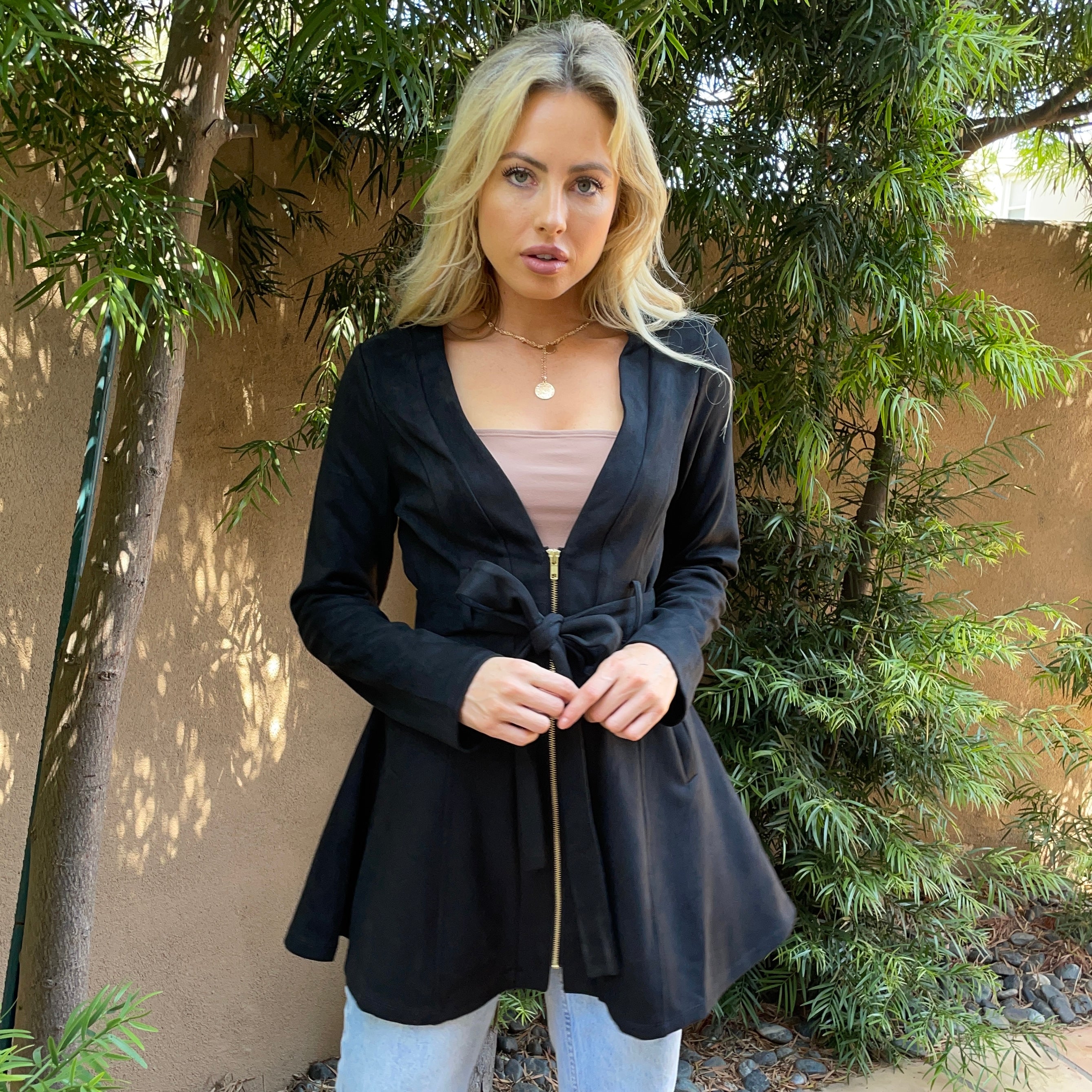 Nightscape Suede Jacket in Black - Dainty Hooligan