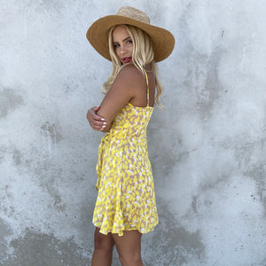 Heart of Gold Yellow Print Dress - Dainty Hooligan