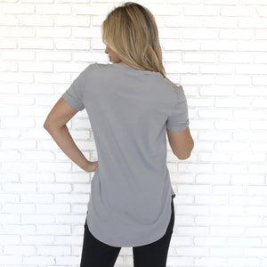 Optional Knot Tee In Grey - Dainty Hooligan