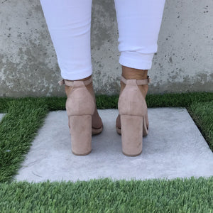 Classy Suede Heels in Warm Taupe - Dainty Hooligan