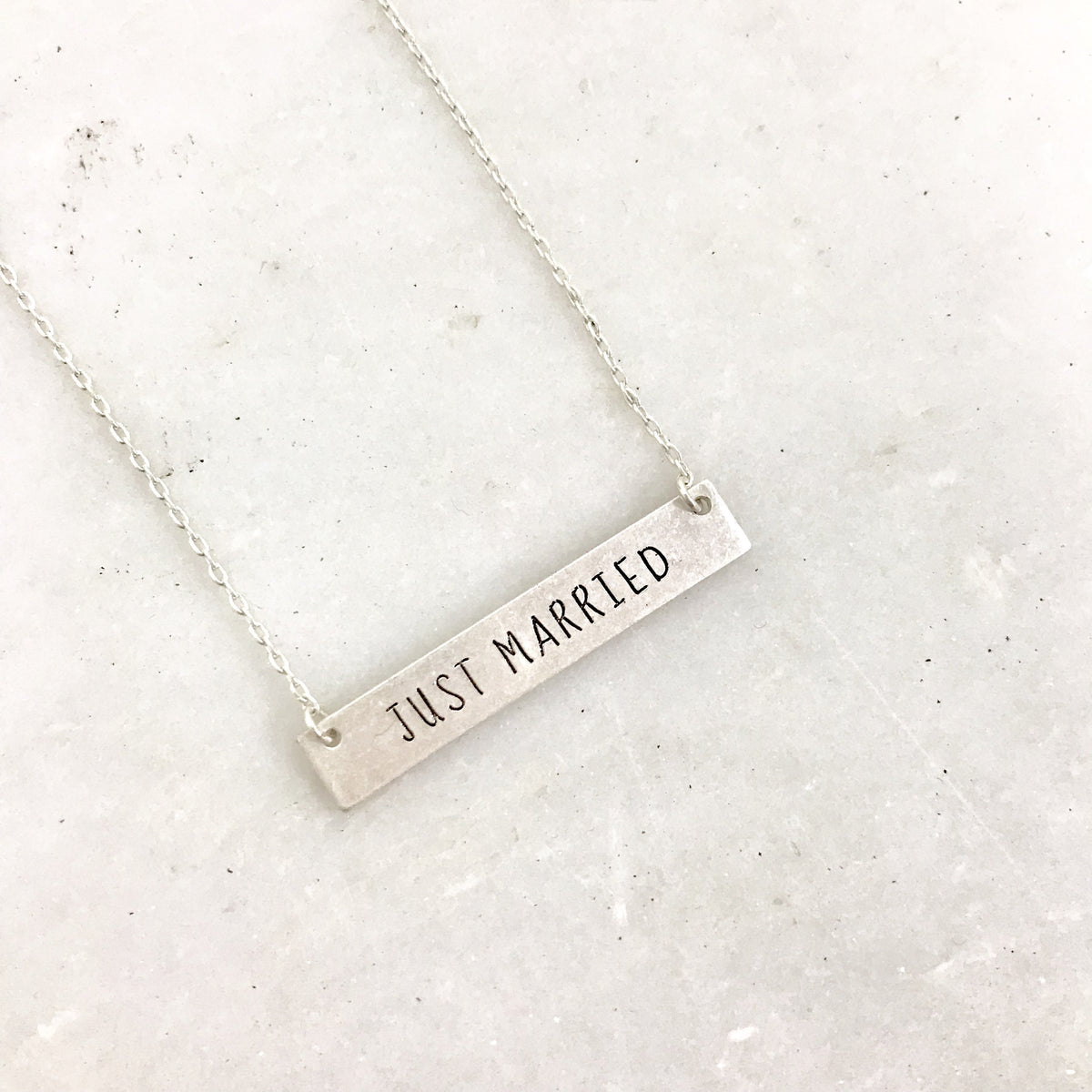 Just Married Silver Necklace - Dainty Hooligan