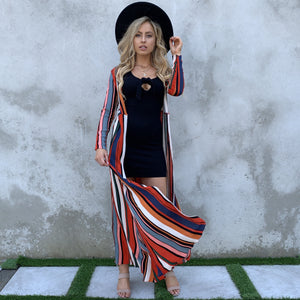 Make A Statement Stripe Trench Kimono - Dainty Hooligan