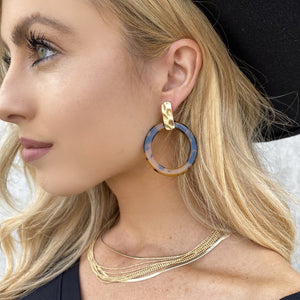 Glam Getaway Tortoise Acrylic Hoop Earrings - Dainty Hooligan