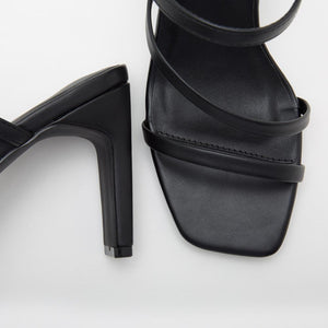 Jules Black Asymmetrical Block Heels - Dainty Hooligan