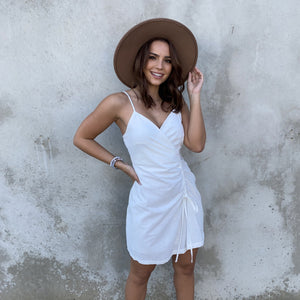 Feel The Sunshine Linen Dress in Ivory - Dainty Hooligan