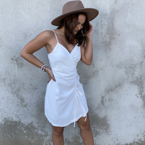 Feel The Sunshine Linen Dress in Ivory - Dainty Hooligan