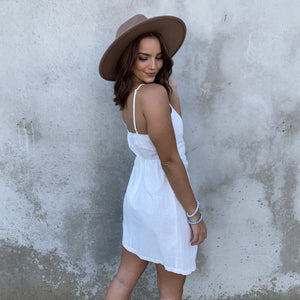 Feel The Sunshine Linen Dress in Ivory - Dainty Hooligan