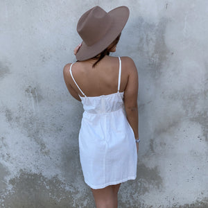 Feel The Sunshine Linen Dress in Ivory - Dainty Hooligan