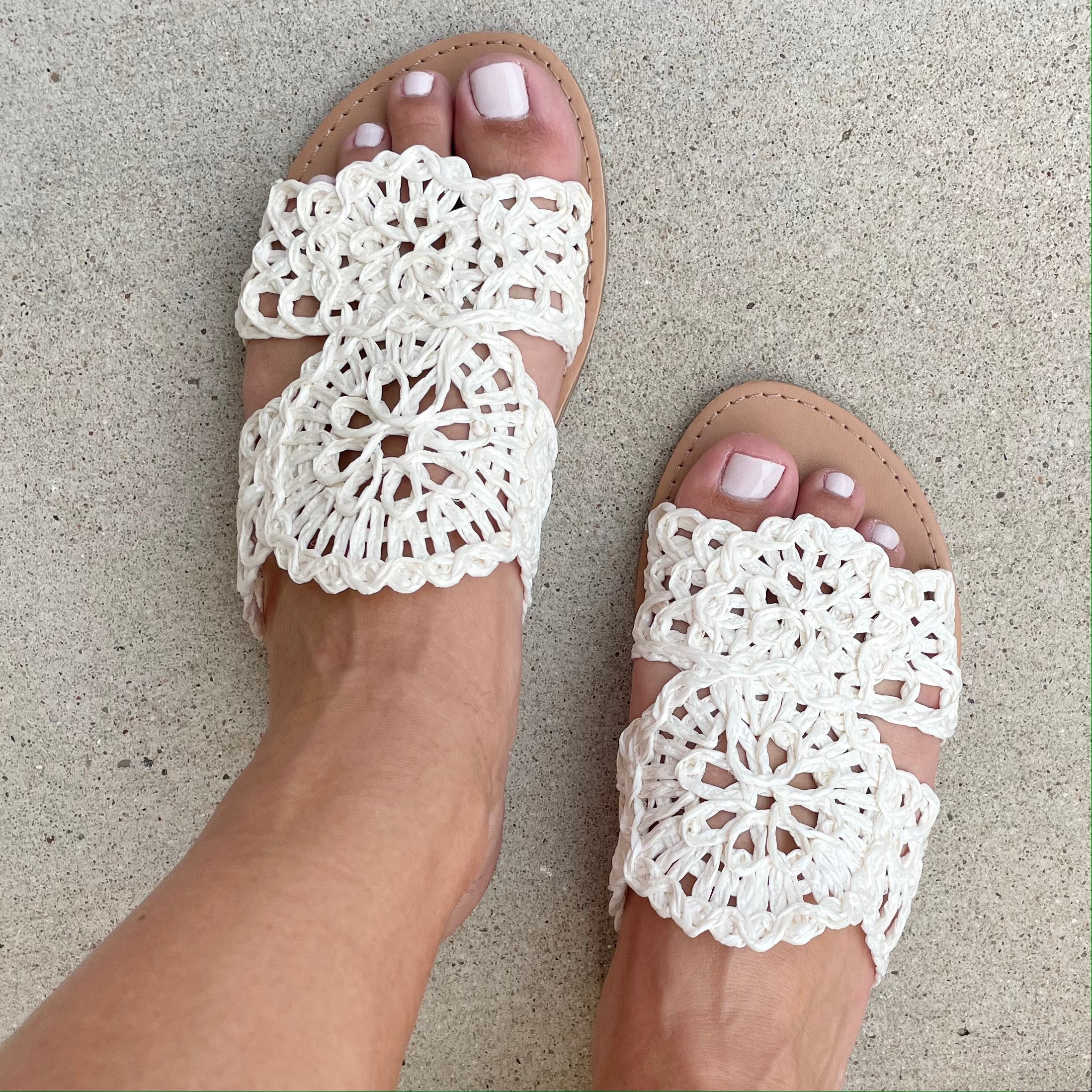 Summer Breeze Crochet Sandals in Ivory - Dainty Hooligan