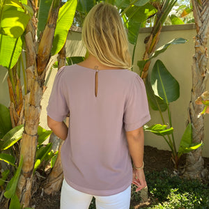 Janessa Chiffon Blouse in Purple Dove - Dainty Hooligan