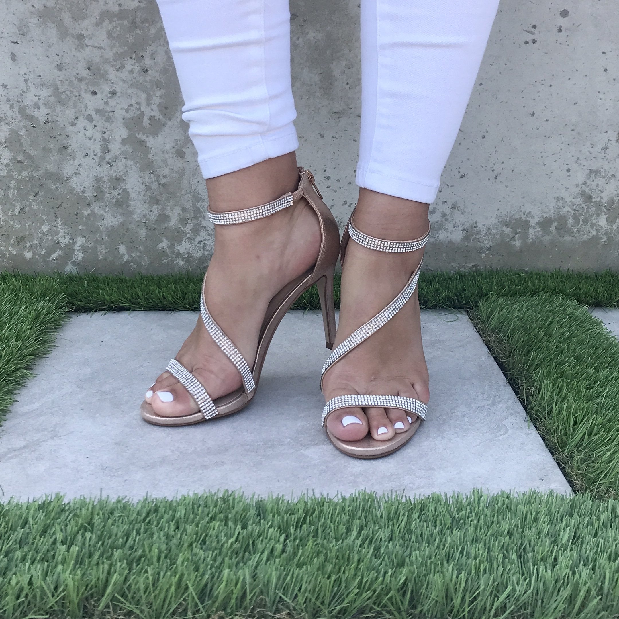 Rose Gold Crystal Heels - Dainty Hooligan