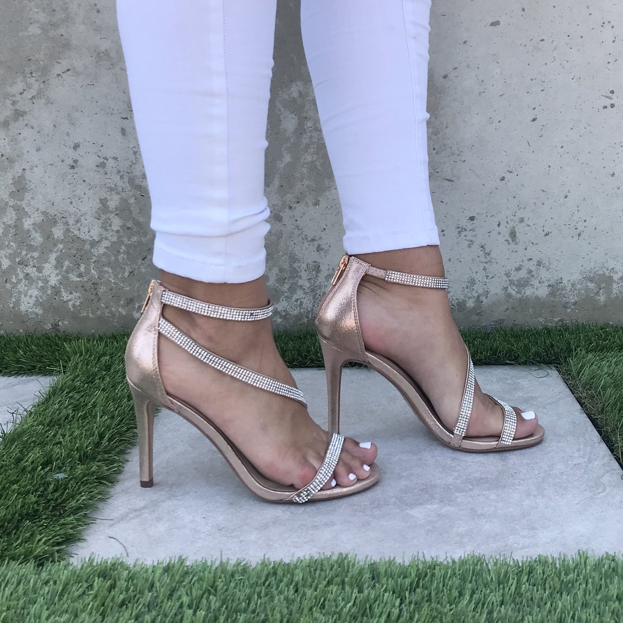 Gold coloured heels