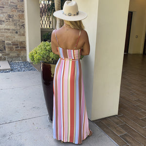 Up To Some Fun Stripe Maxi Wrap Dress - Dainty Hooligan