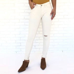 Street Style Cream Skinny Pants - Dainty Hooligan