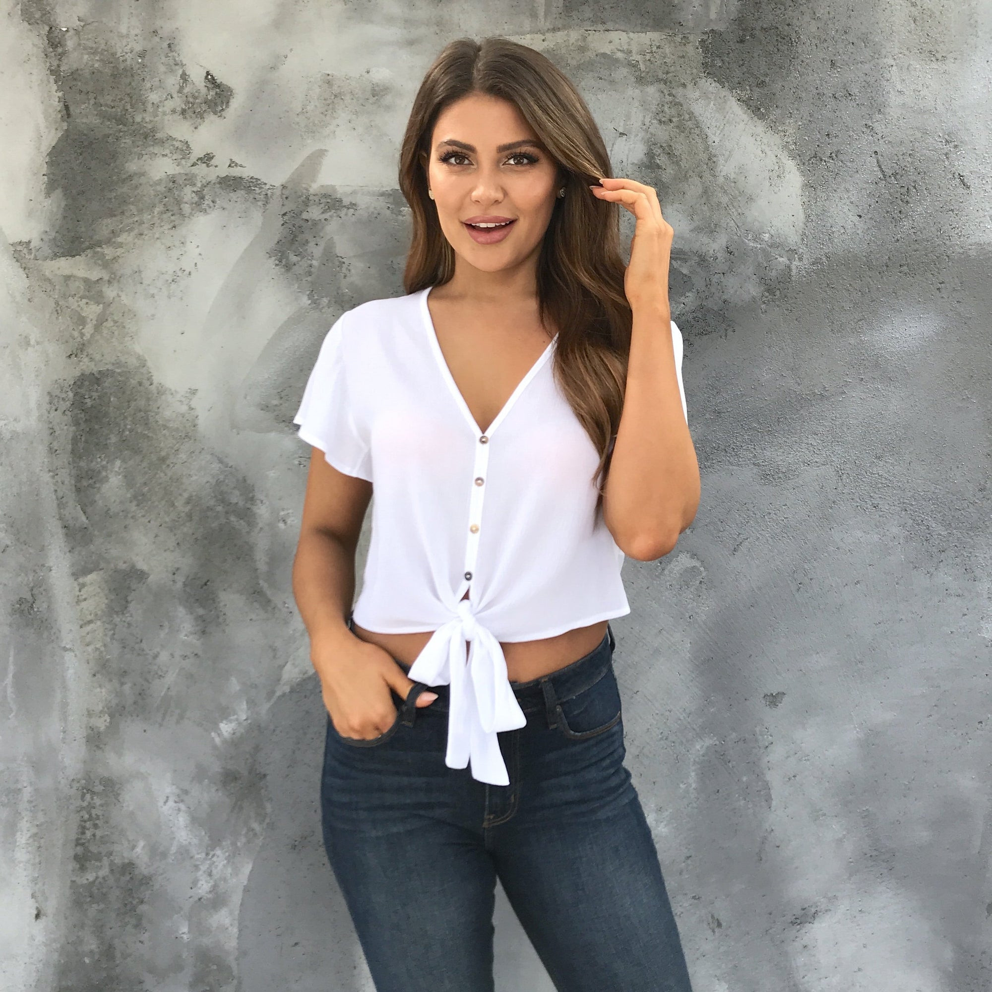 Knot Enough Time Ivory Button Up Top - Dainty Hooligan