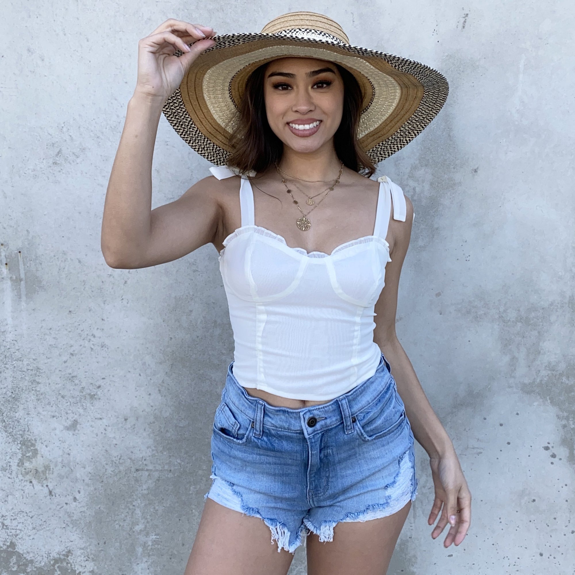 Bali Getaway Straw Floppy Beach Hat - Dainty Hooligan