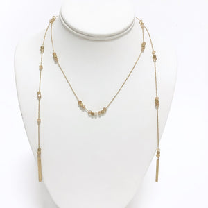 Opal Granite Bead Gold Necklace - Dainty Hooligan