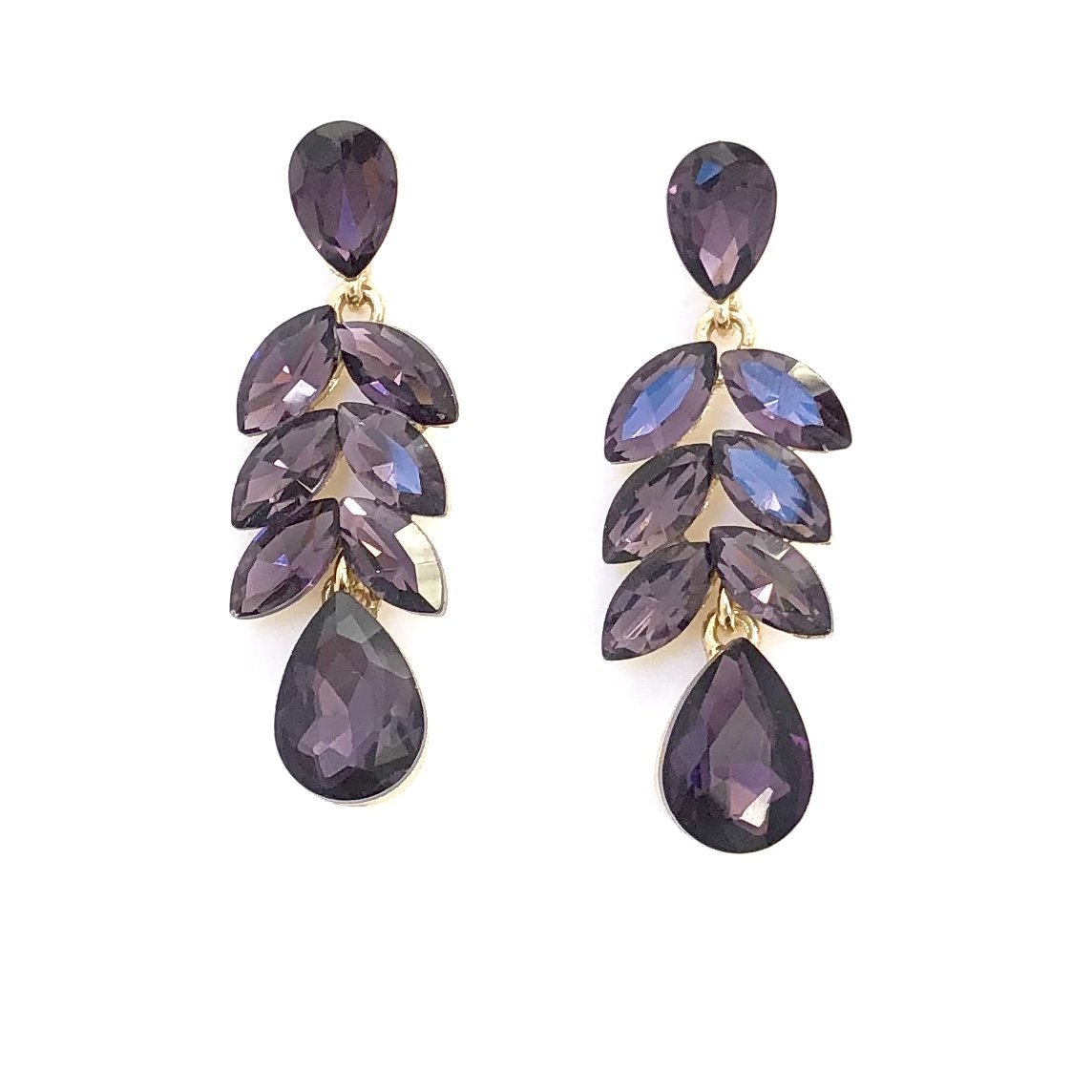 Purple Crystals On A Vine Earrings - Dainty Hooligan