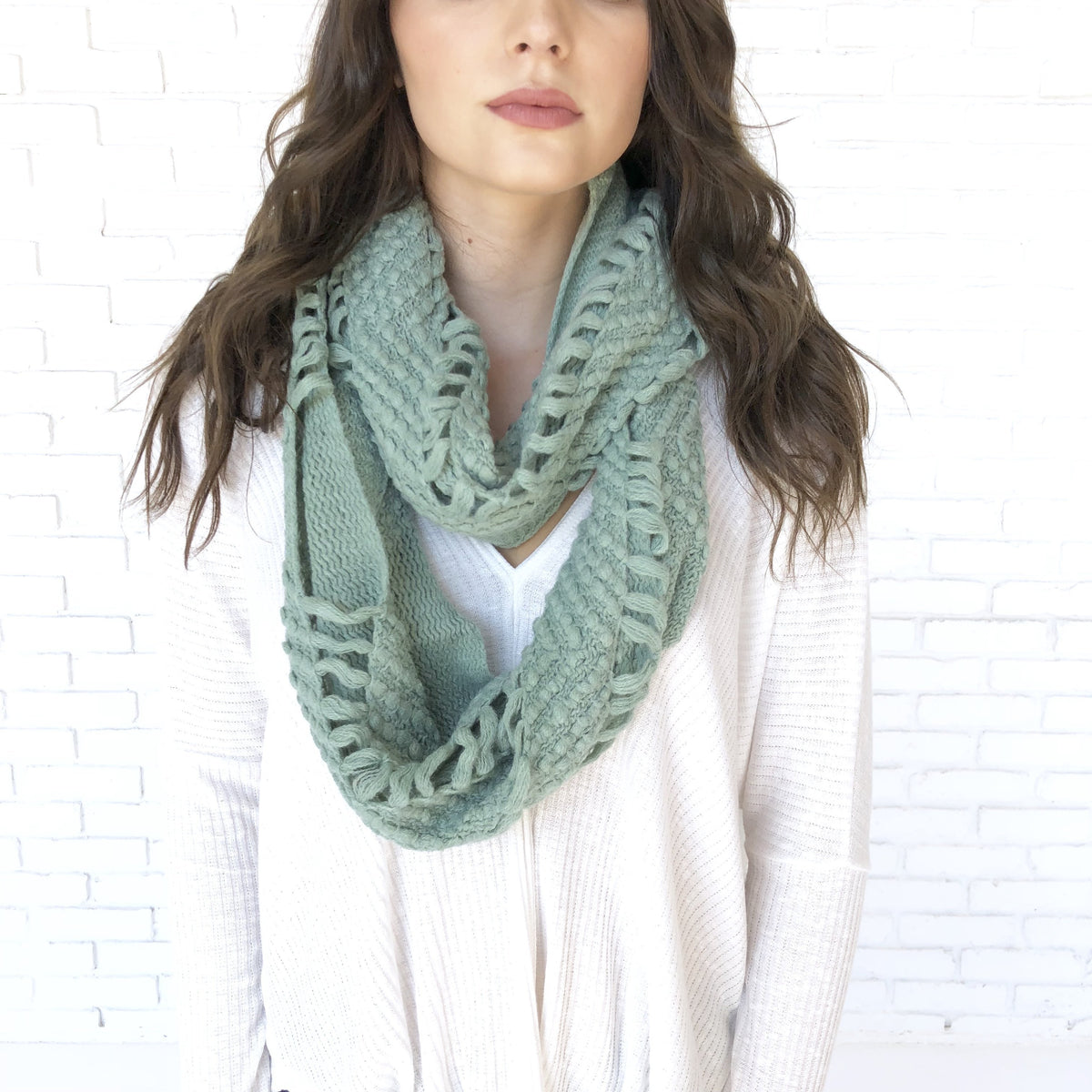 Aqua Lounge Knit Infinity Scarf - Dainty Hooligan