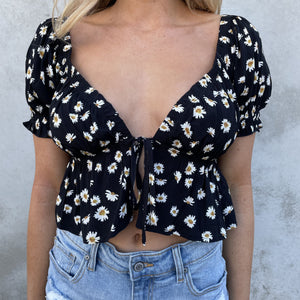 Daisy Fields Floral Print Flare Top - Dainty Hooligan