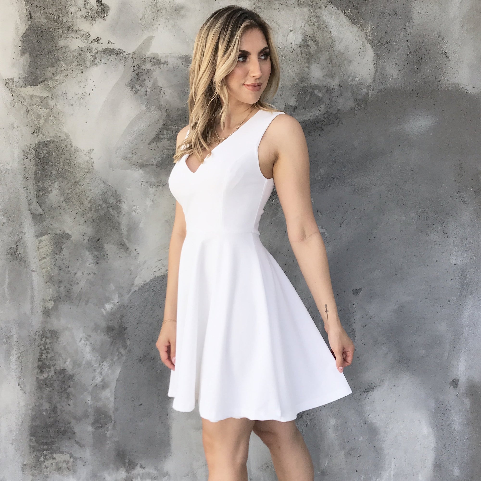 Picture Perfect White Skater Dress - Dainty Hooligan