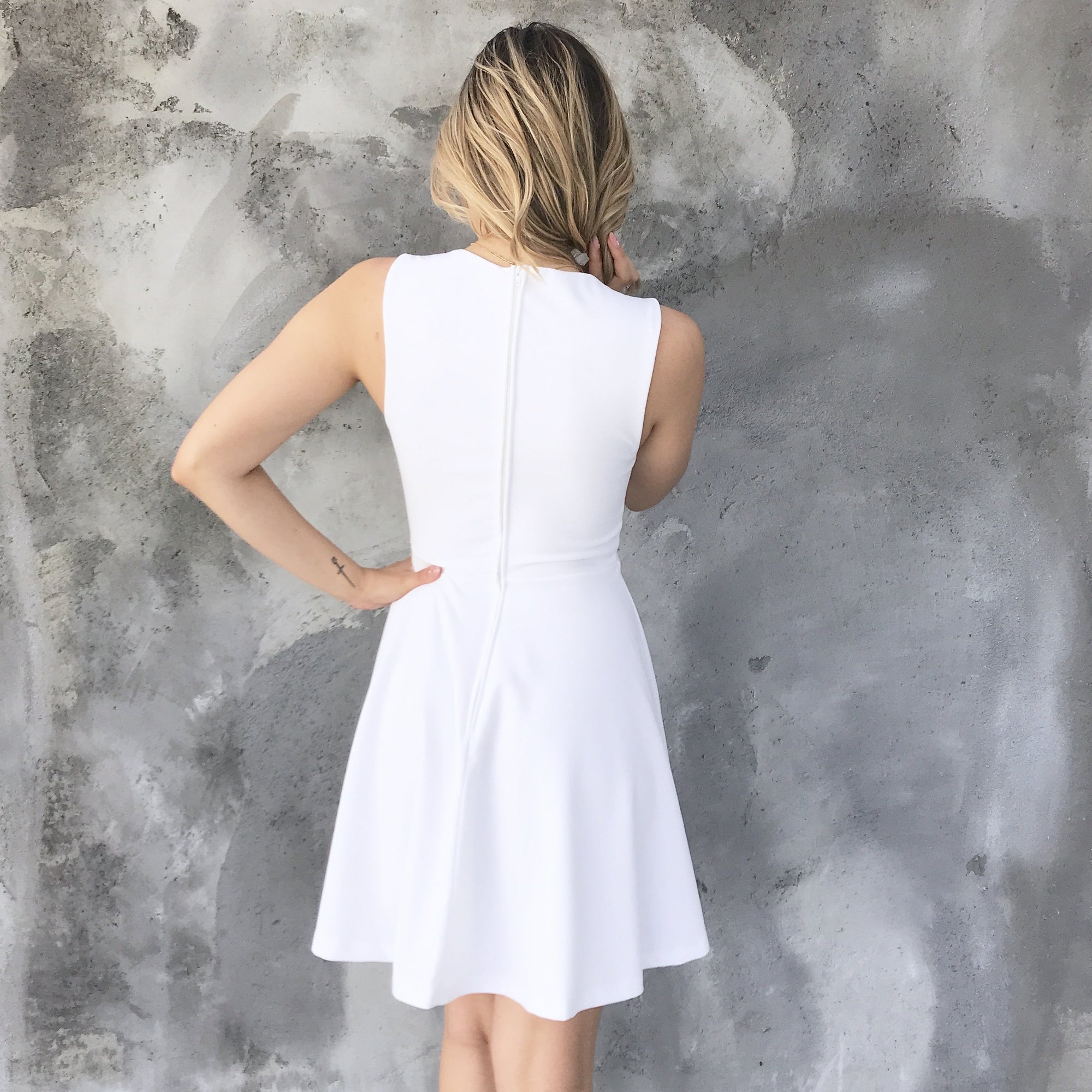 Picture Perfect White Skater Dress - Dainty Hooligan