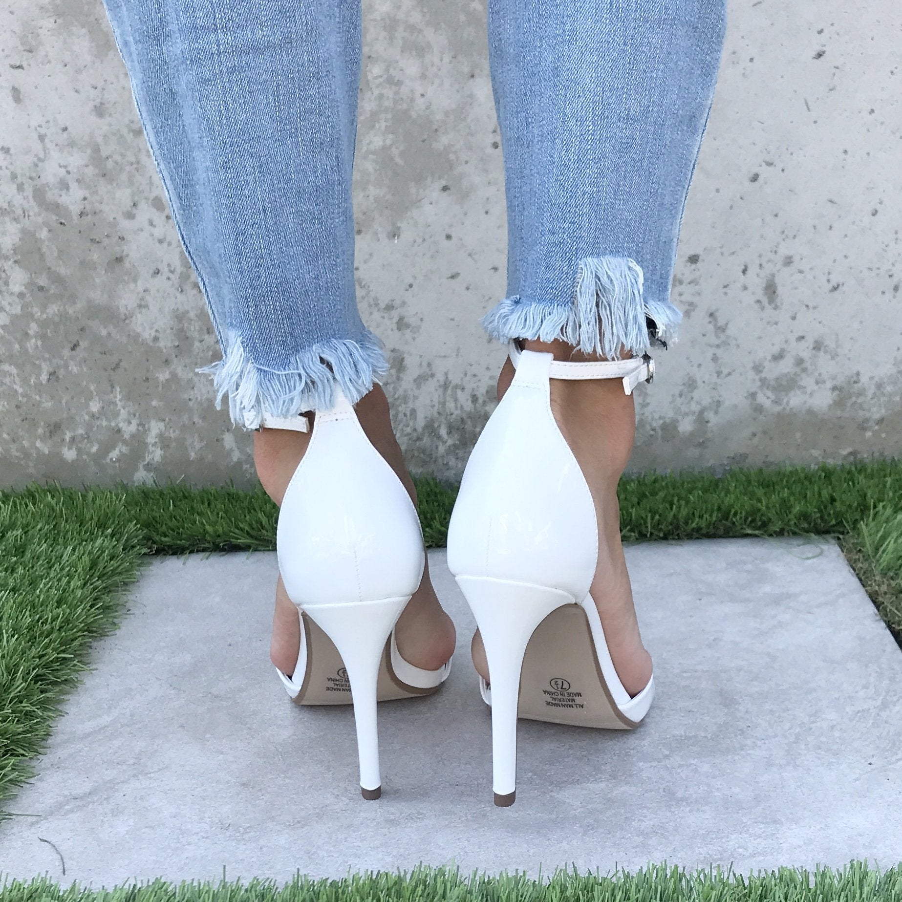Flayna White Slingback Pearl Ankle Strap Flats | Ankle strap flats, Ankle  strap, Wedding shoes low heel