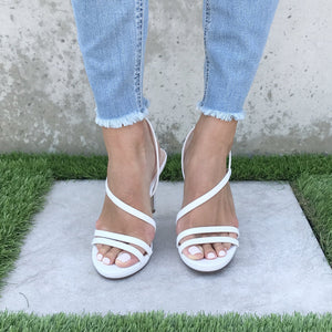 Upgrade Strappy White Heels - Dainty Hooligan