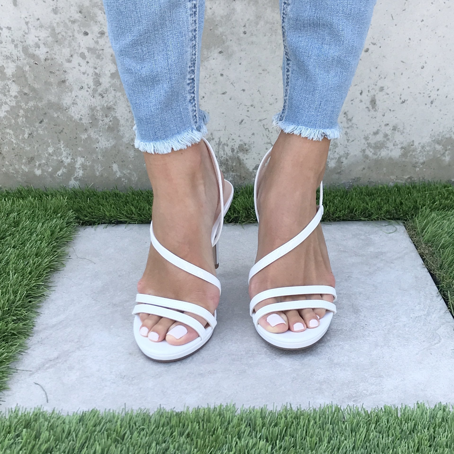 Upgrade Strappy White Heels - Dainty Hooligan