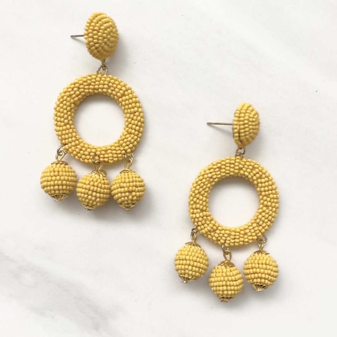Bead The Way Mustard Earrings - Dainty Hooligan