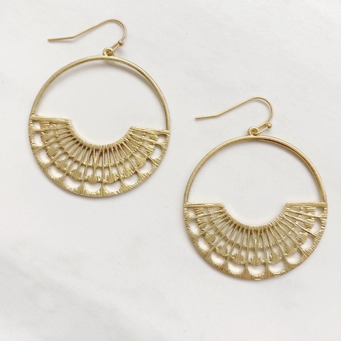 Elsa Laser Cut Earrings in Gold - Dainty Hooligan