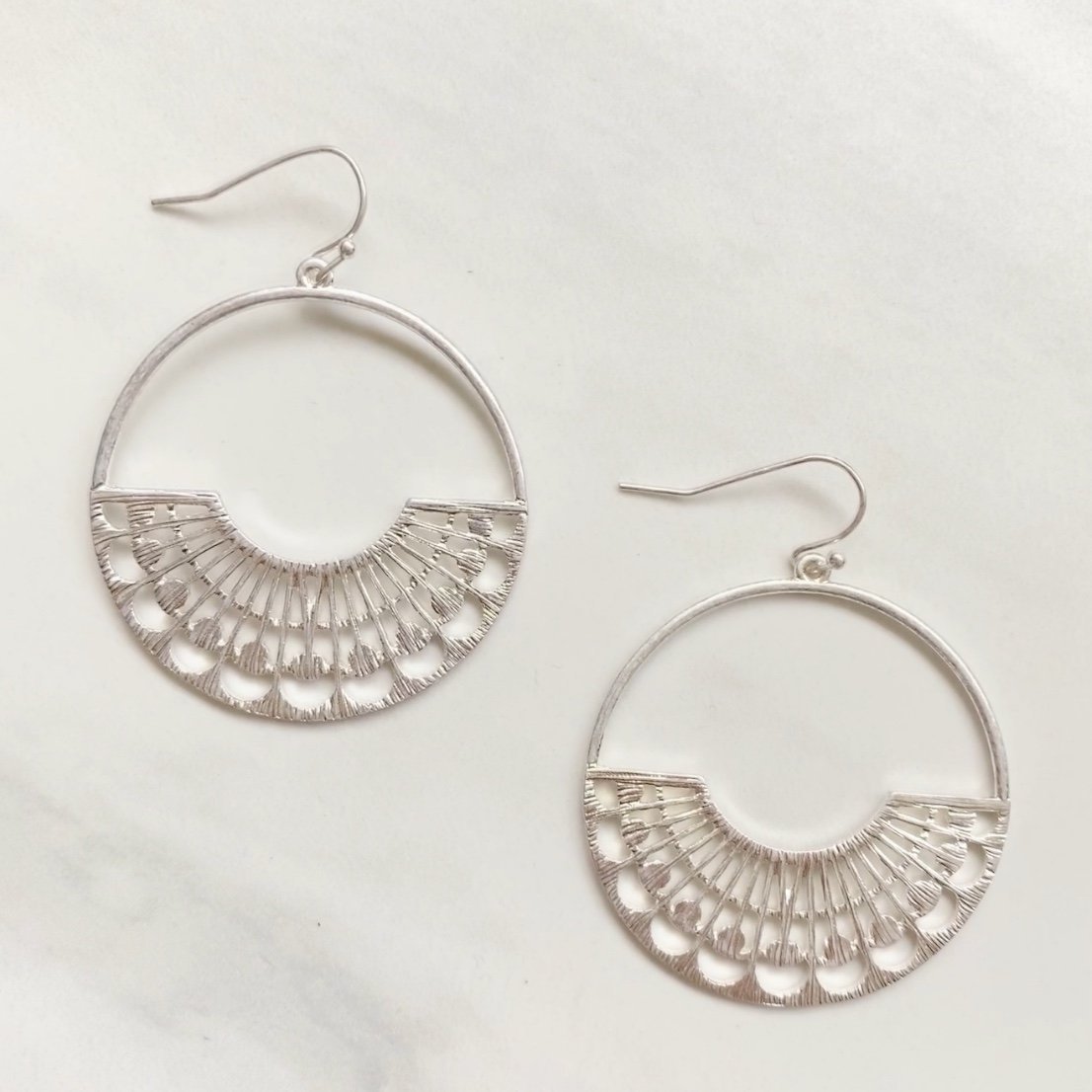 Elsa Laser Cut Earrings in Silver - Dainty Hooligan