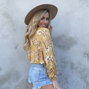 Sweet As Can Be Yellow Floral Top - Dainty Hooligan