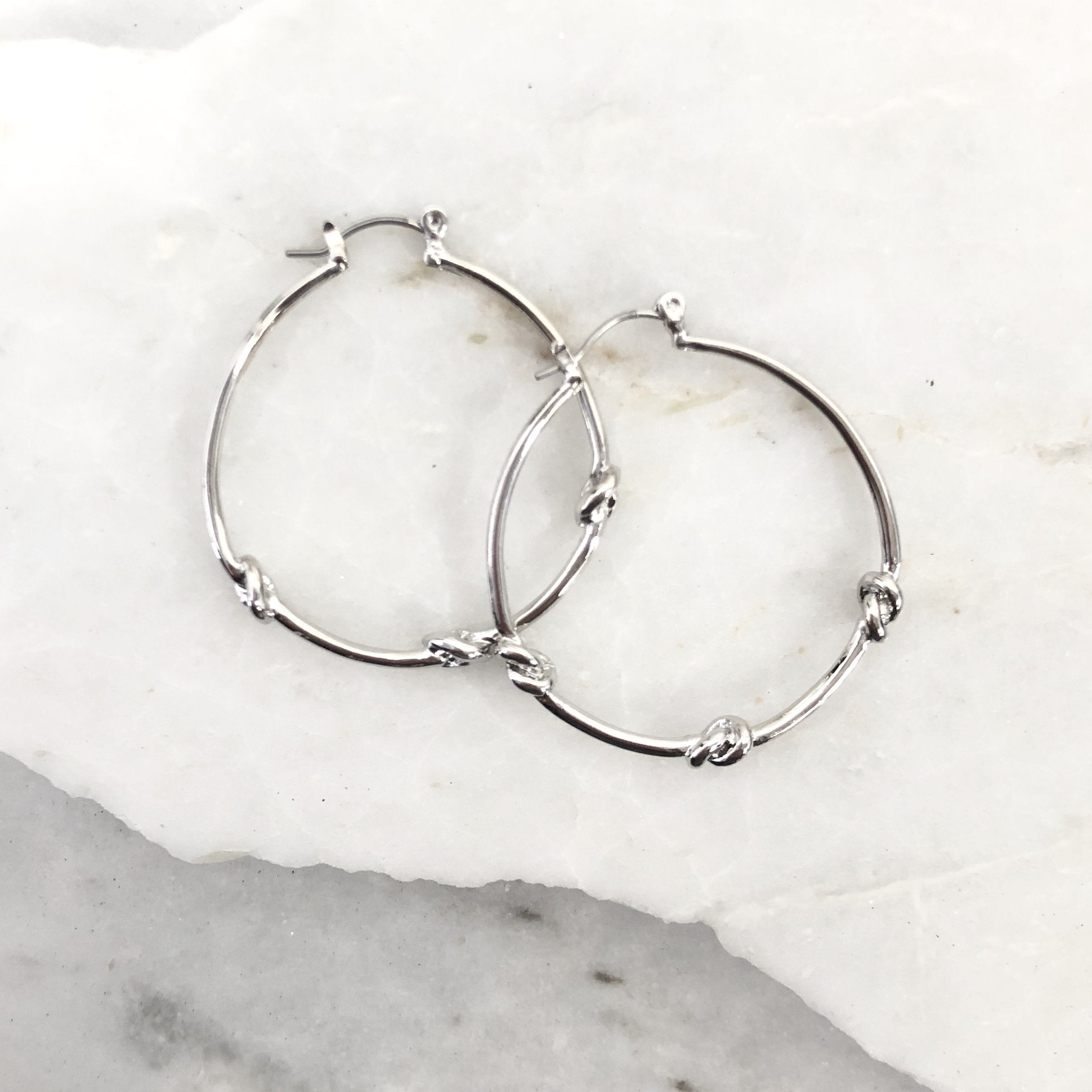 Knot Even Mini Silver Hoop Earrings - Dainty Hooligan