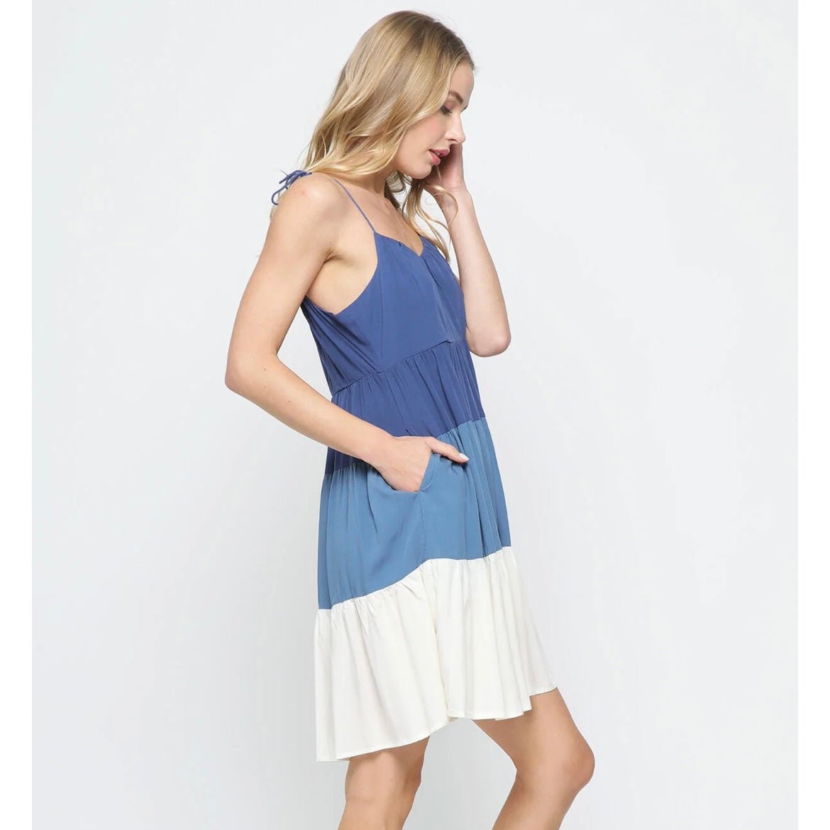 Ombré Blue Tiered Dress