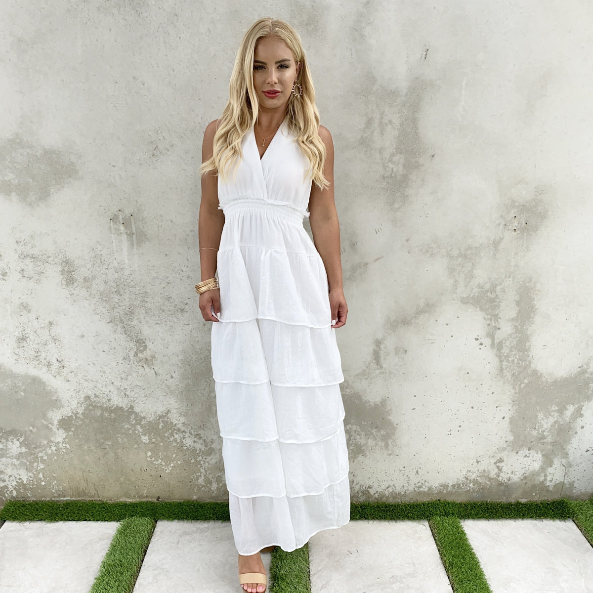 Power of Love White Halter Maxi Dress - Dainty Hooligan