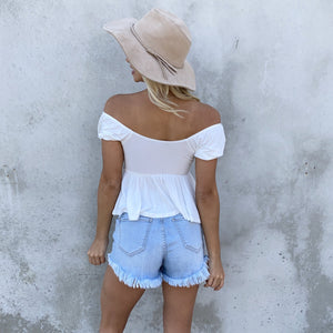 Saving Grace Jersey Top In White - Dainty Hooligan