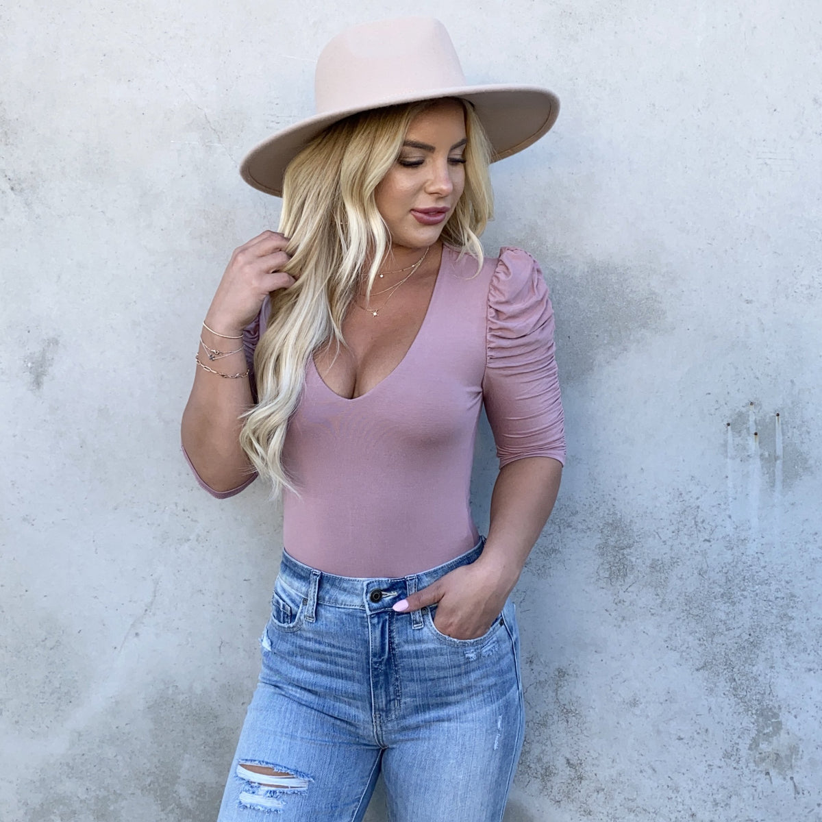 Soft & Sweet Double Lined Mauve Bodysuit - Dainty Hooligan