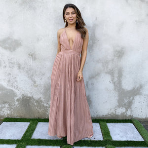 Hidden Gems Rose Gold Party Maxi Dress - Dainty Hooligan