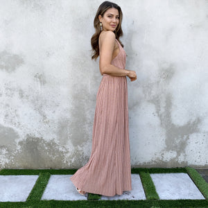 Hidden Gems Rose Gold Party Maxi Dress - Dainty Hooligan