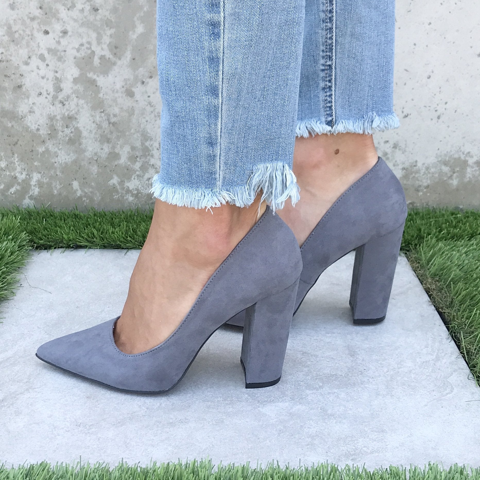 Work It Heels in Steel Grey - Dainty Hooligan