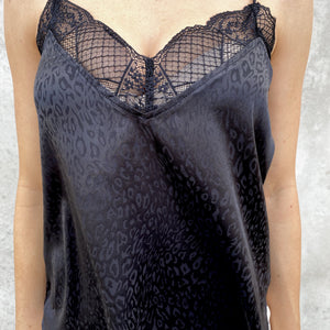 Sweet Spot Cheetah & Lace Blouse In Black - Dainty Hooligan