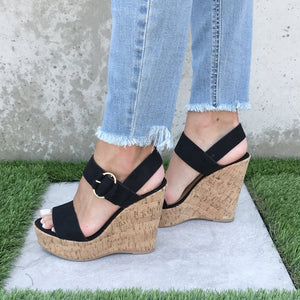 Sands Of Time Platform Wedges in Black - Dainty Hooligan