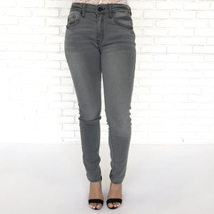 Tyler Skinny Denim Pants in Grey - Dainty Hooligan